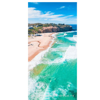 Full image of Redhead beach featured on Redhead Rips beach towel by Destination Label - a sand free beach towel
