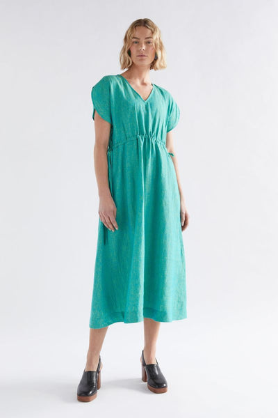 Sav Midi Dress in teal two tone by Elk the Label