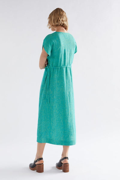 Sav Midi Dress in teal two tone by Elk the Label