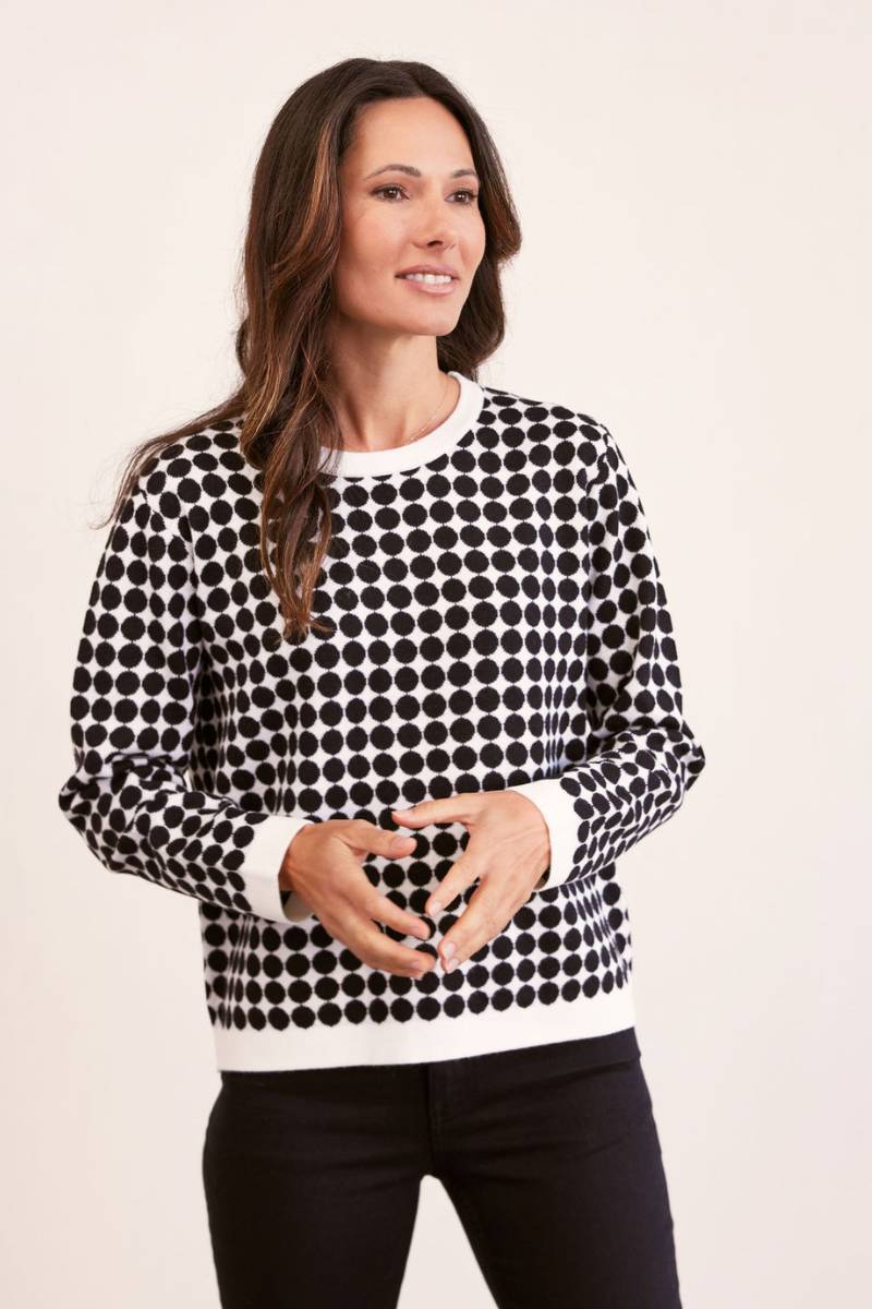 See Saw Black and White Spot Sweater | Stockist at Zebra Finch Marketown in Newcastle, NSW