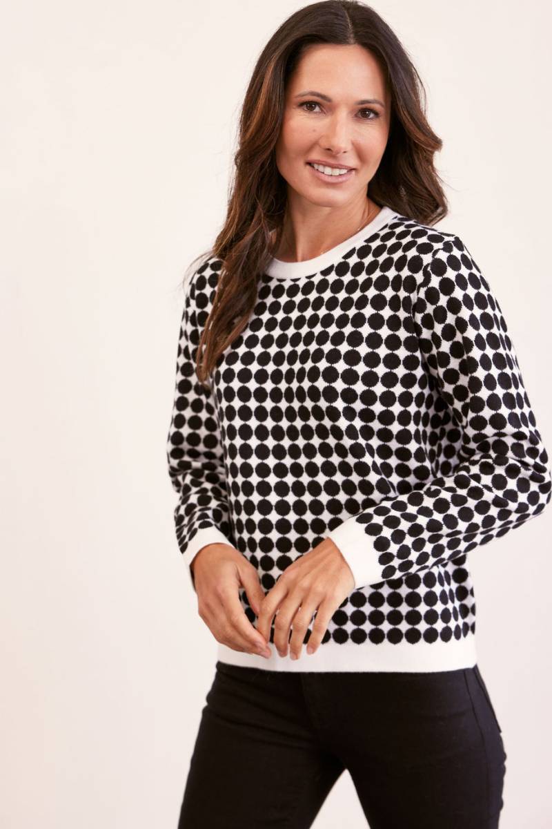 See Saw Black and White Spot Sweater | Stockist at Zebra Finch Marketown in Newcastle, NSW