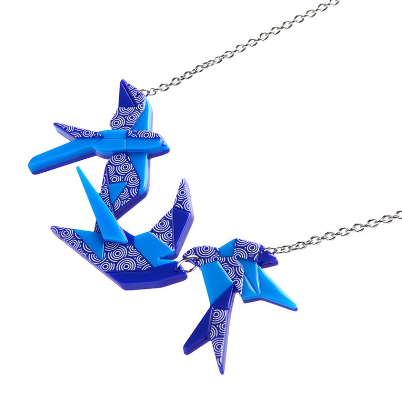 Sky dancers necklace by Erstwilder from their 2023 Origami collection