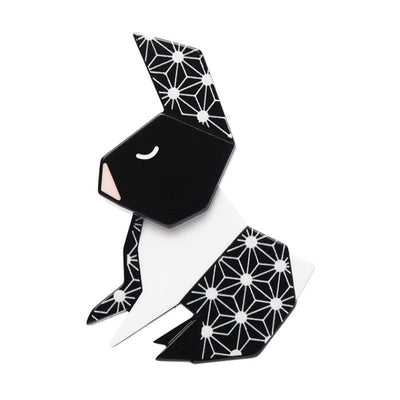The sleeping rabbit brooch by Erstwilder from their 2023 Origami collection