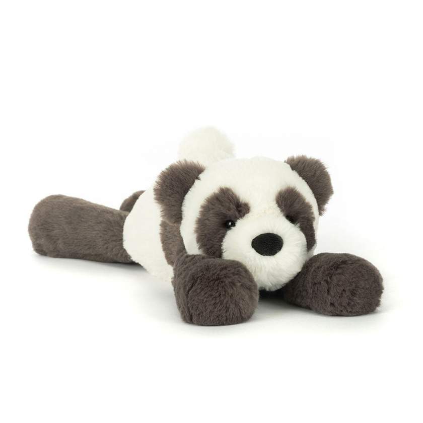 Plush panda toy on a white background. Jellycat Smudge Panda Original. Jellycat Stockist in Newcastle, NSW at Zebra Finch