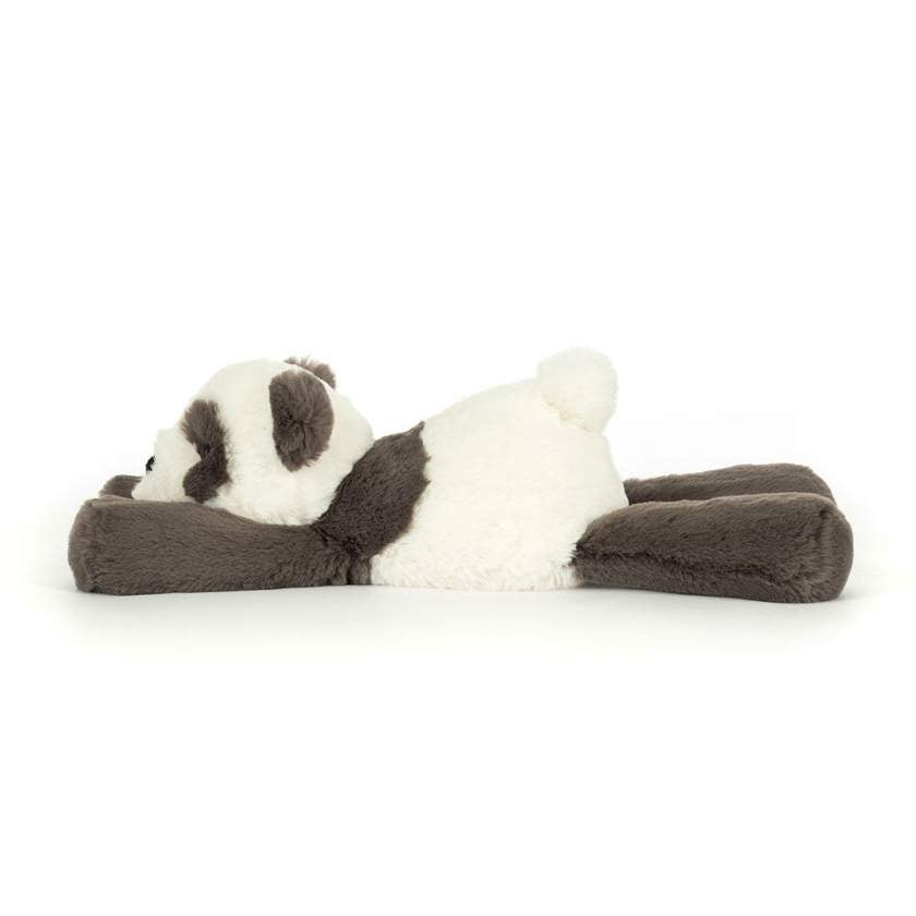 Plush panda toy on a white background. Jellycat Smudge Panda Original. Jellycat Stockist in Newcastle, NSW at Zebra Finch