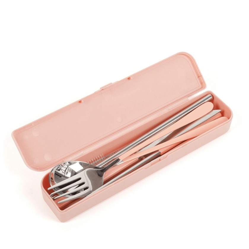 The Somewhere Co Cutlery Set in Silver with Blush Handle | Stockist at Zebra Finch Newcastle, NSW