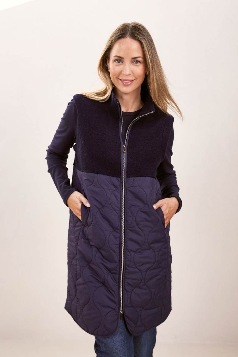 Boiled wool navy coat by See Saw