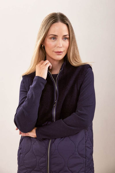 Boiled wool navy coat by See Saw