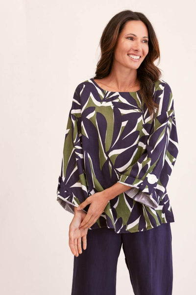Tencel Khaki Leaf Top by See Saw