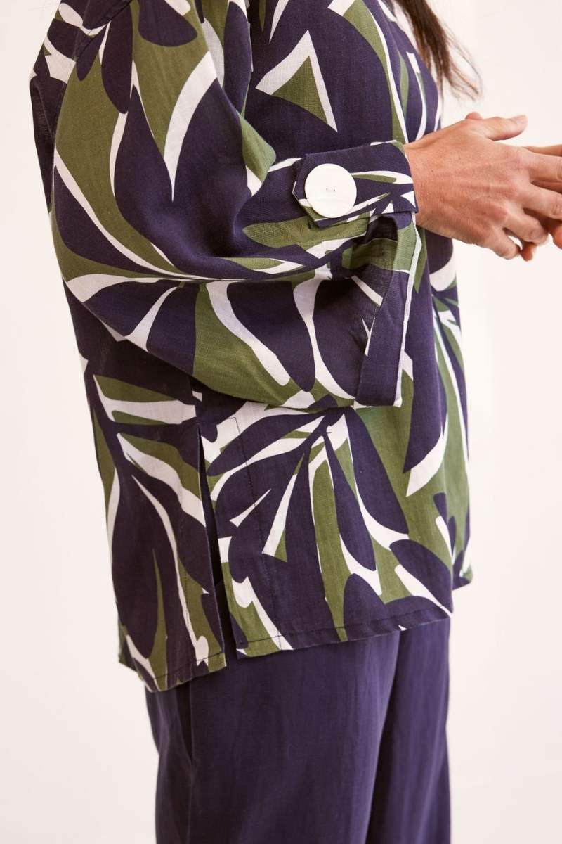 Tencel Khaki Leaf Top by See Saw