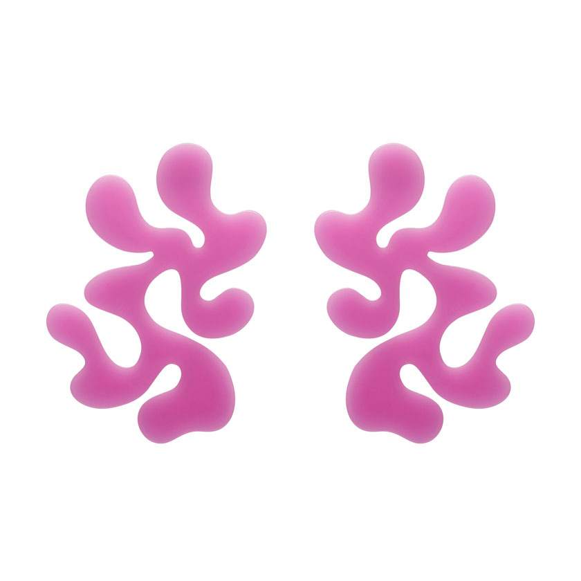 Statement coral stud earrings in pink by Erstwilder from their 2025 Great Barrier Reef collection