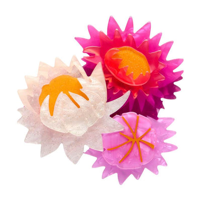 Strawflowers resin brooch by Erstwilder from their 2025 Australiana collection. Stocked at Zebra Finch Style in Newcastle, NSW