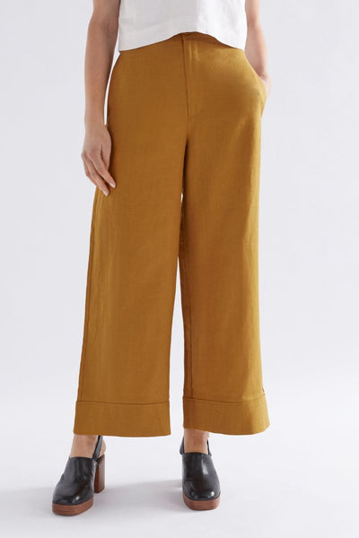 Strom Pants in Honey Gold Linen by Australian fashion label ELK, from their Autumn 2023 collection