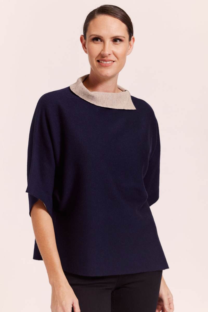 Navy and beige cape by Australian fashion label See Saw