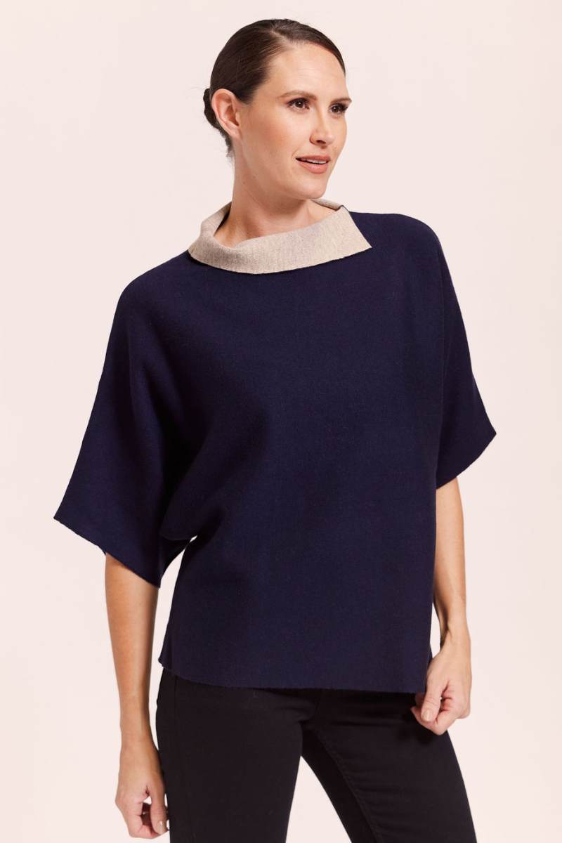 Navy and beige cape by Australian fashion label See Saw