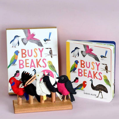 Tara Treasures Busy Beaks Book and Finger Puppet Gift Set