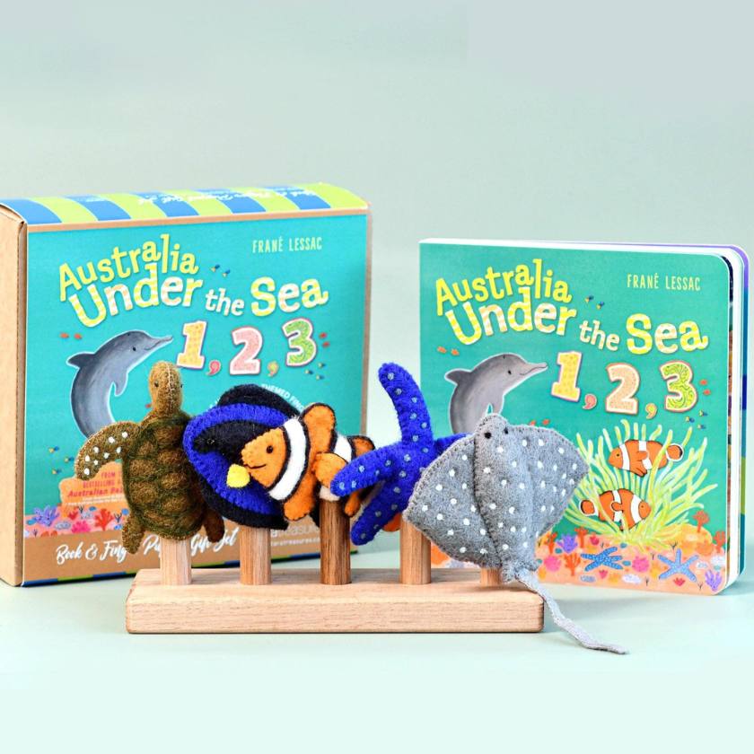 Tara Treasures Under The Sea 1, 2, 3 Book and Finger Puppet Set