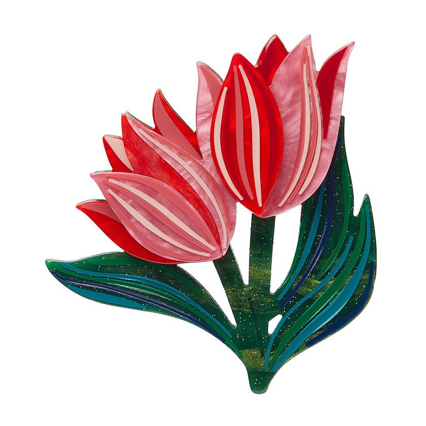 Timeless Tulips Brooch by Erstwilder from their 2025 Jocelyn Proust collection