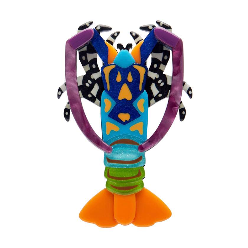 Tropical Rock Lobster brooch by Erstwilder from their 2025 Great Barrier Reed collection