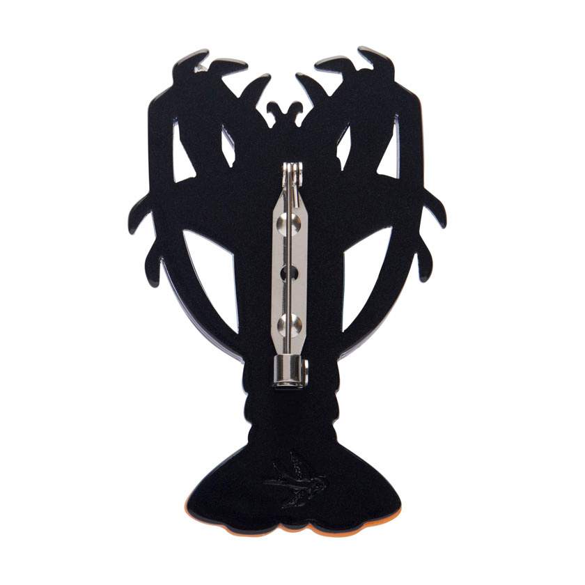 Back of Tropical Rock Lobster brooch by Erstwilder from their 2025 Great Barrier Reed collection