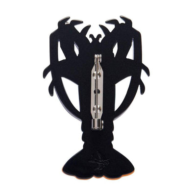 Back of Tropical Rock Lobster brooch by Erstwilder from their 2025 Great Barrier Reed collection