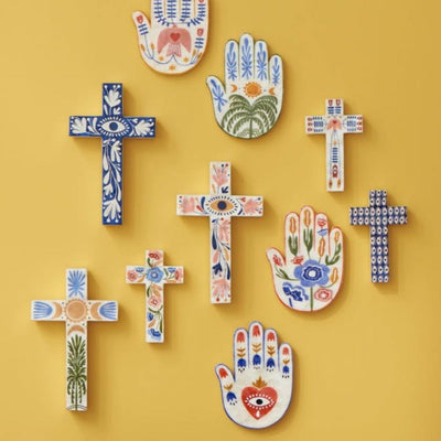 Tulum cross wall art and hand wall art