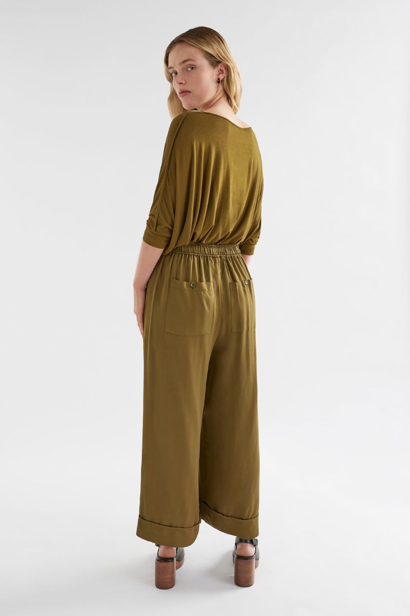 Wide leg culotte in olive by Elk the Label