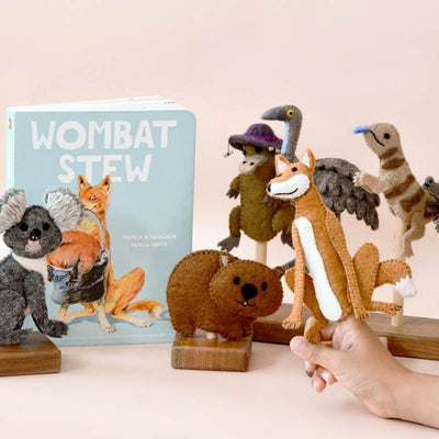 Tara Treasures New Wombat Stew Finger Puppets (Finger Puppets Only - Book sold separately)