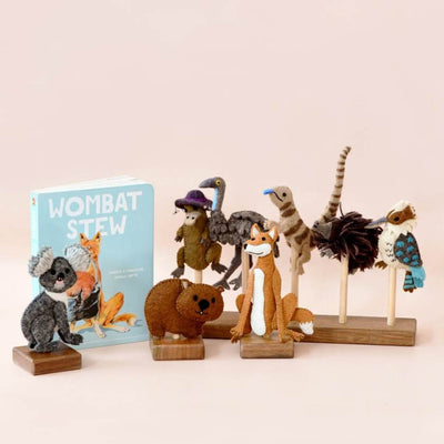 Tara Treasures New Wombat Stew Finger Puppets (Finger Puppets Only - Book sold separately)
