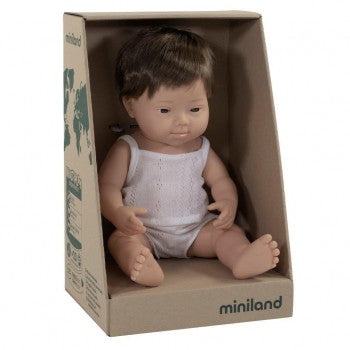Down syndrome miniland boy doll 38cm