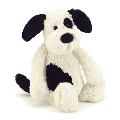 Jelly cat soft dog toy - white with black spots