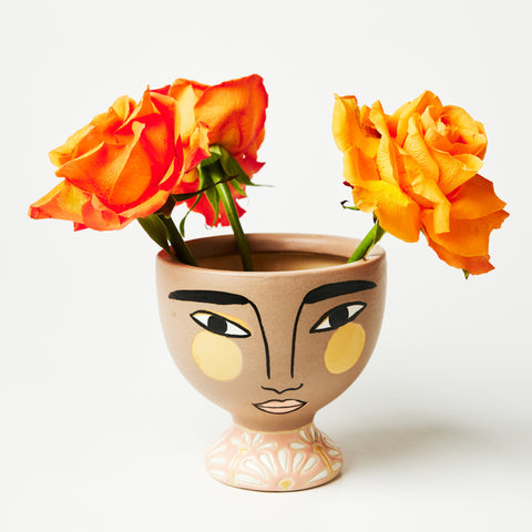 Citrine Planter by Jones and Co with orange roses