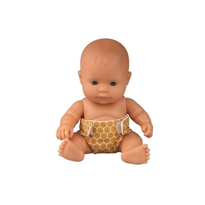 honeycomb nappy on 21cm miniland doll