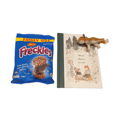 More Than A Little gift pack with book with felt fox and a bag of freckles