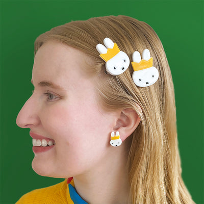 Queen miffy hair clips set of 2 by Erstwilder on model