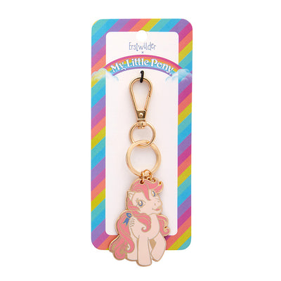 Cotton Candy Enamel Keyring on backing card from Erstwilder's April 2023 My Little Pony collection
