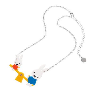 Miffy at the playground necklace by Erstwilder with stainless steel chain