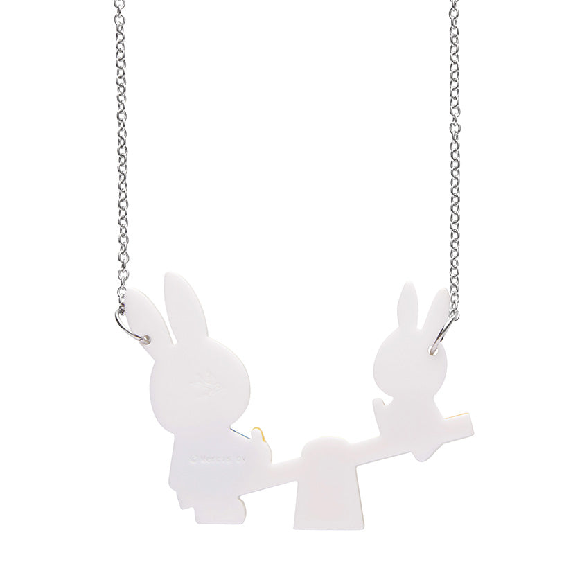 Back of Miffy at the playground necklace by Erstwilder