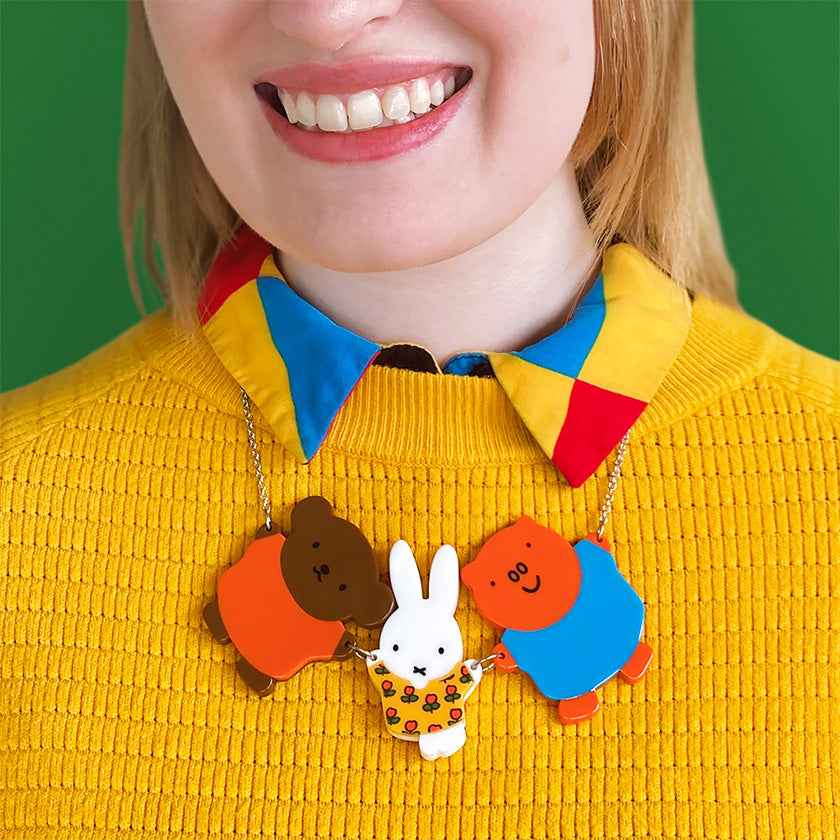 Miffy and friends necklace by Erstwilder on model
