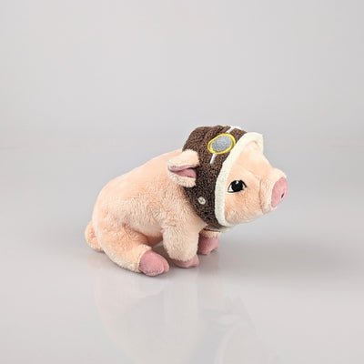 Cute pink pig with aviator googles on its head