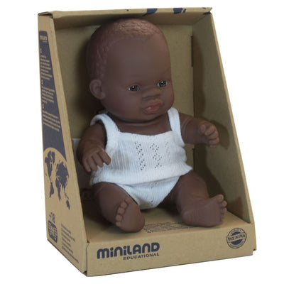 African 21cm boy miniland doll
