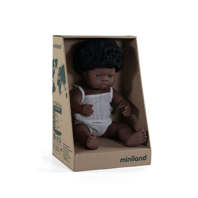 African Girl Miniland Doll 38cm