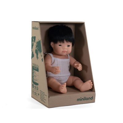 Asian boy miniland doll 38cm
