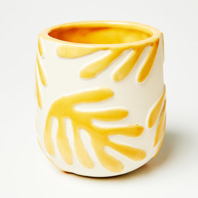 Yellow Leaf Sunday pot by Jones and Co