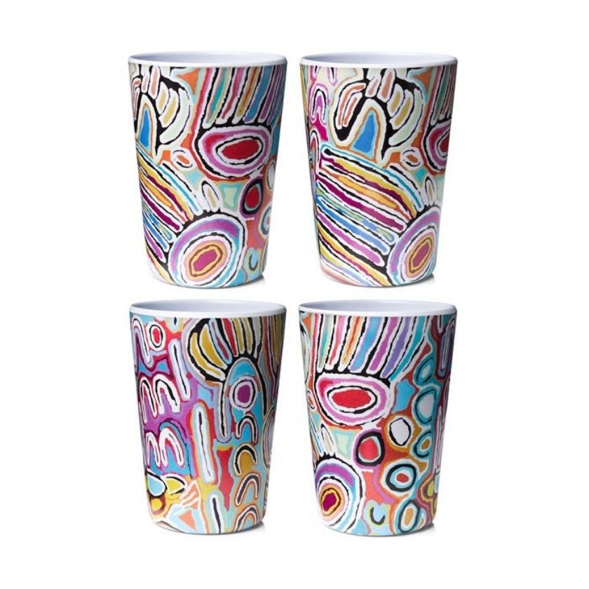 Judy Watson Melamine Cups set of 4 by Alperstein Designs