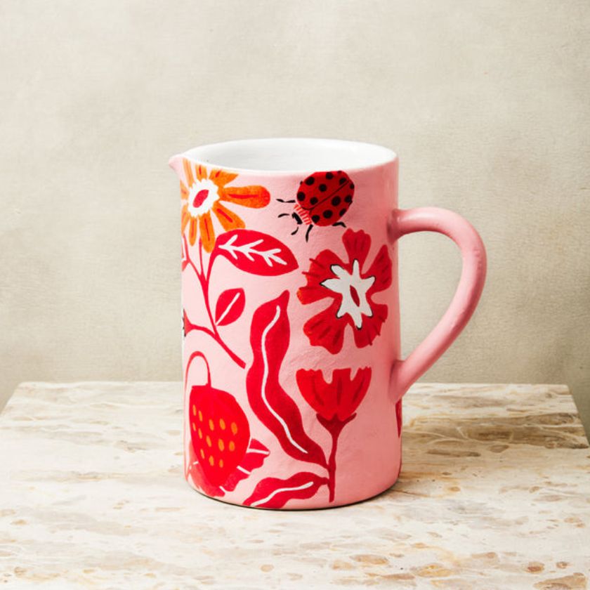 Meadow jug in pink by Jones and Co