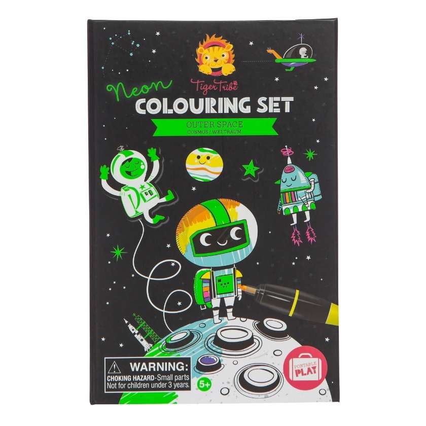 Neon Outer Space Colouring Set by Tiger Tribe