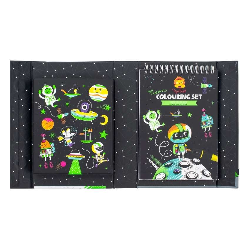 Inside of Neon Outer Space Colouring Set by Tiger Tribe