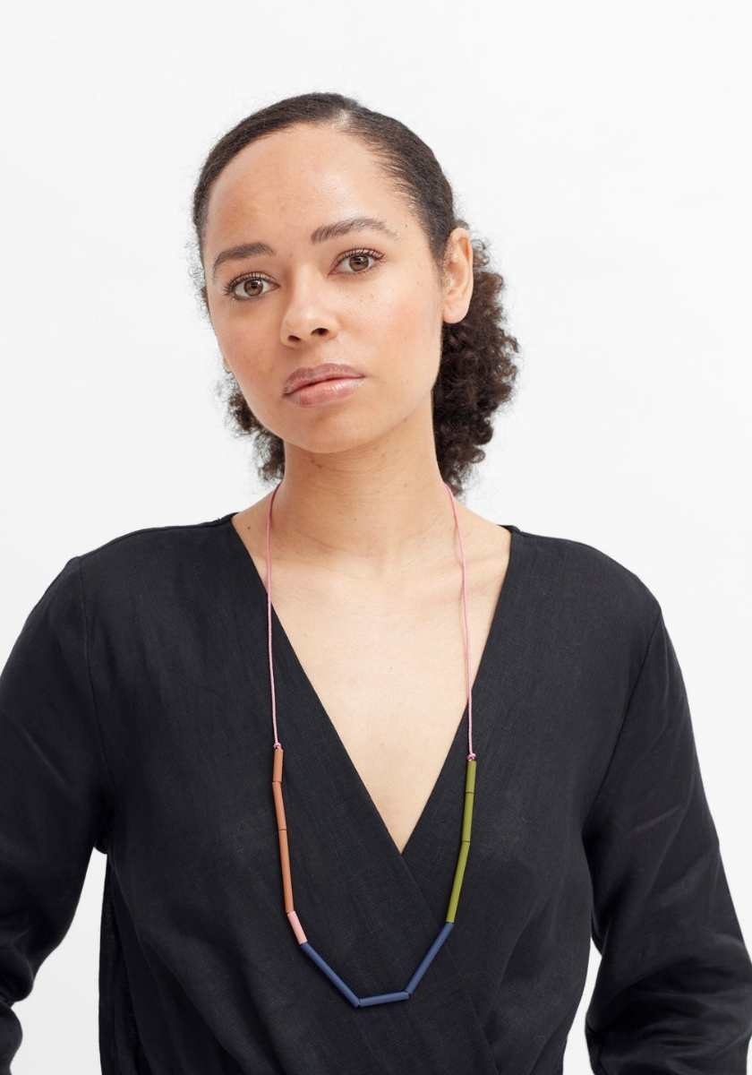 Seko Necklace in Midnight by Elk the Label on model