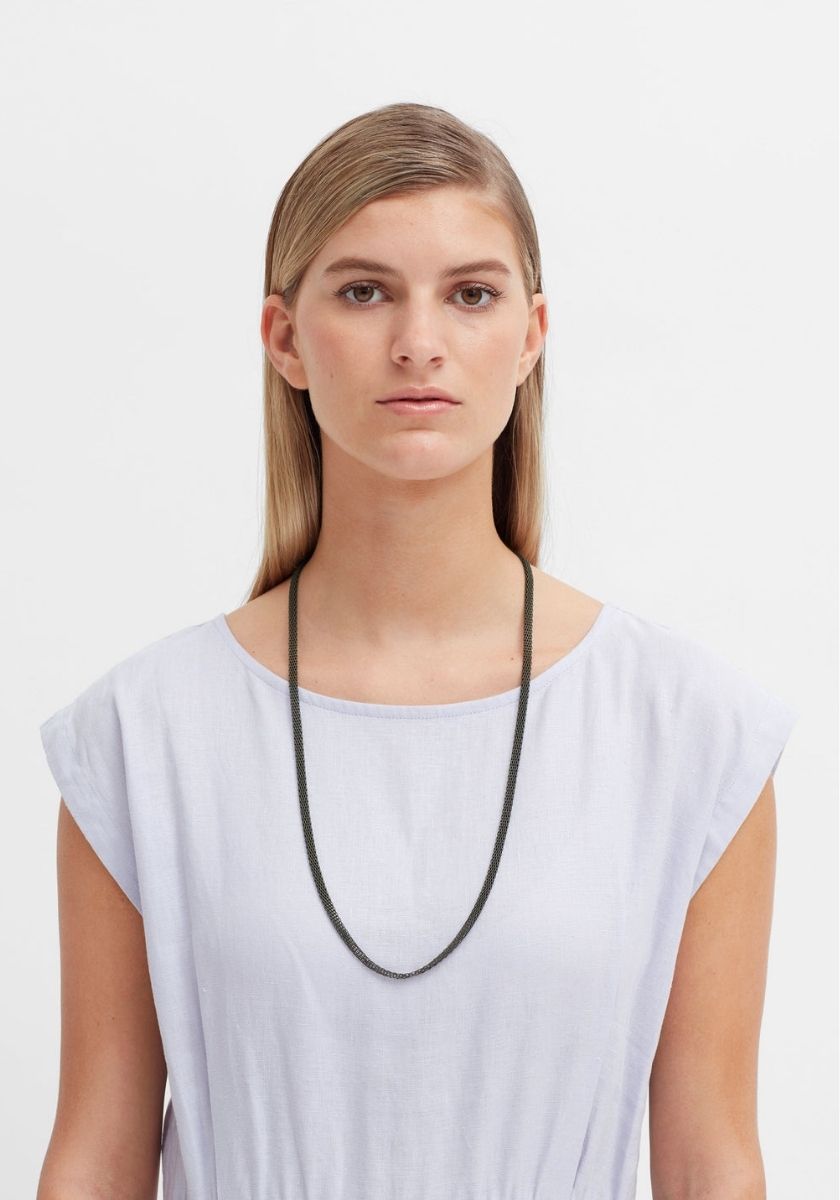 Model wearing Silsi Necklace
